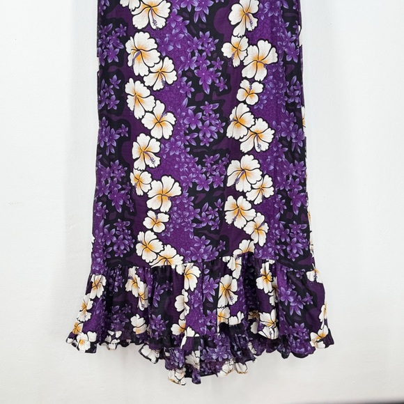 Hilo Hattie’s The Hawaiian Original Purple Off White Hibiscus Flower Maxi Dress - Picture 4 of 11